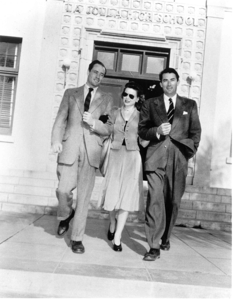 La Jolla Playhouse Founders (L-R) Mel Ferrer, Dorothy McGuilre and Gregory Peck; photo courtesy of La Jolla Playhouse