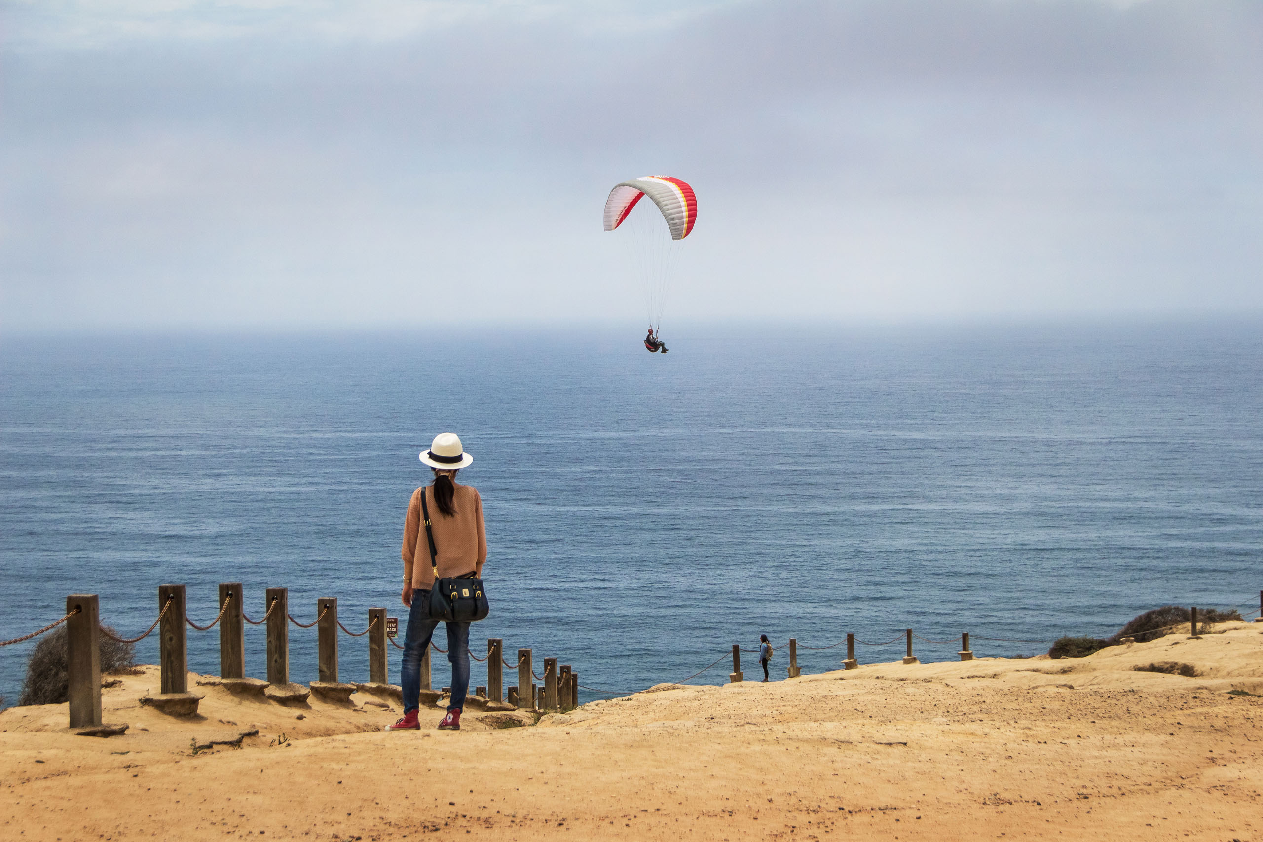 La Jolla beach with a paraglider