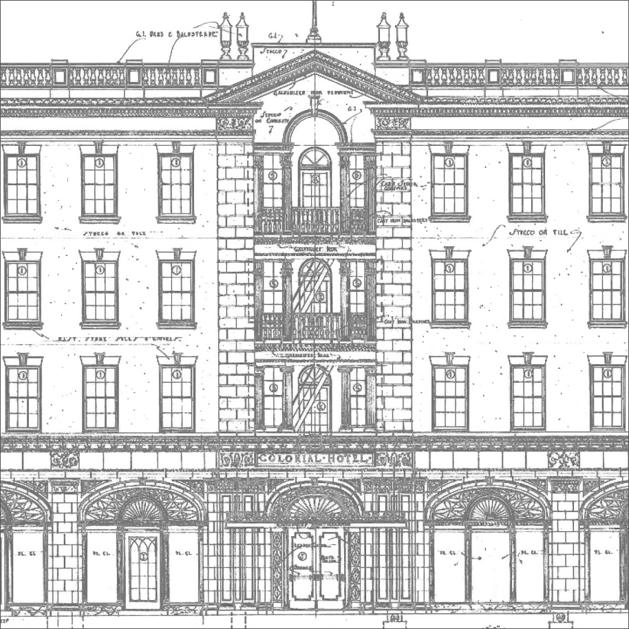 Blue print of the hotel