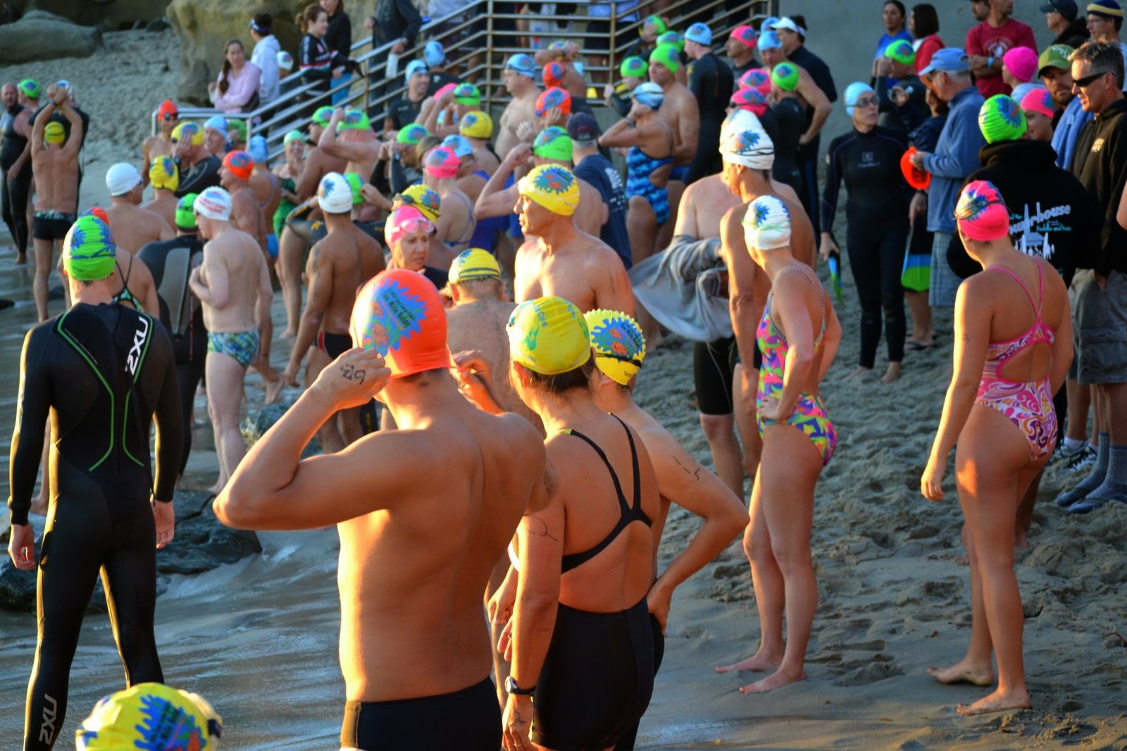 Photo of swimmers at the La Jolla Cove Relay