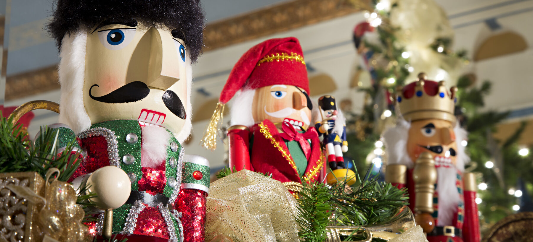 Holiday Nutcrackers on display in Hotel Lobby