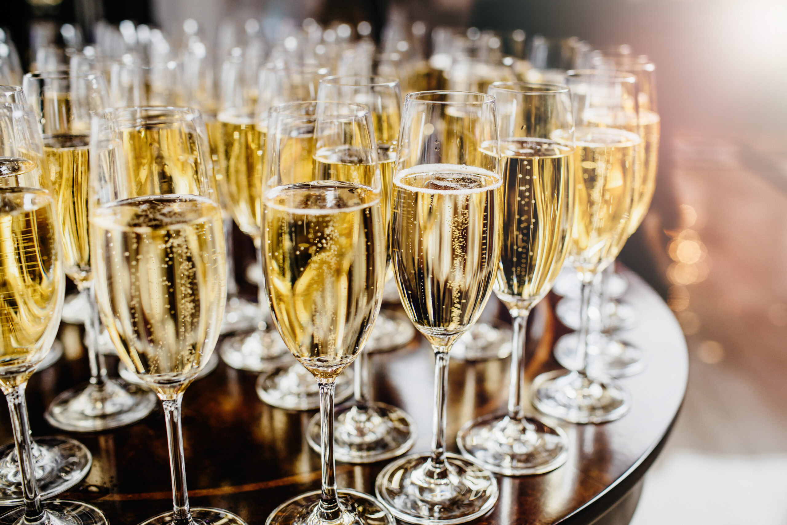 Photo of Champagne Flutes on Tray