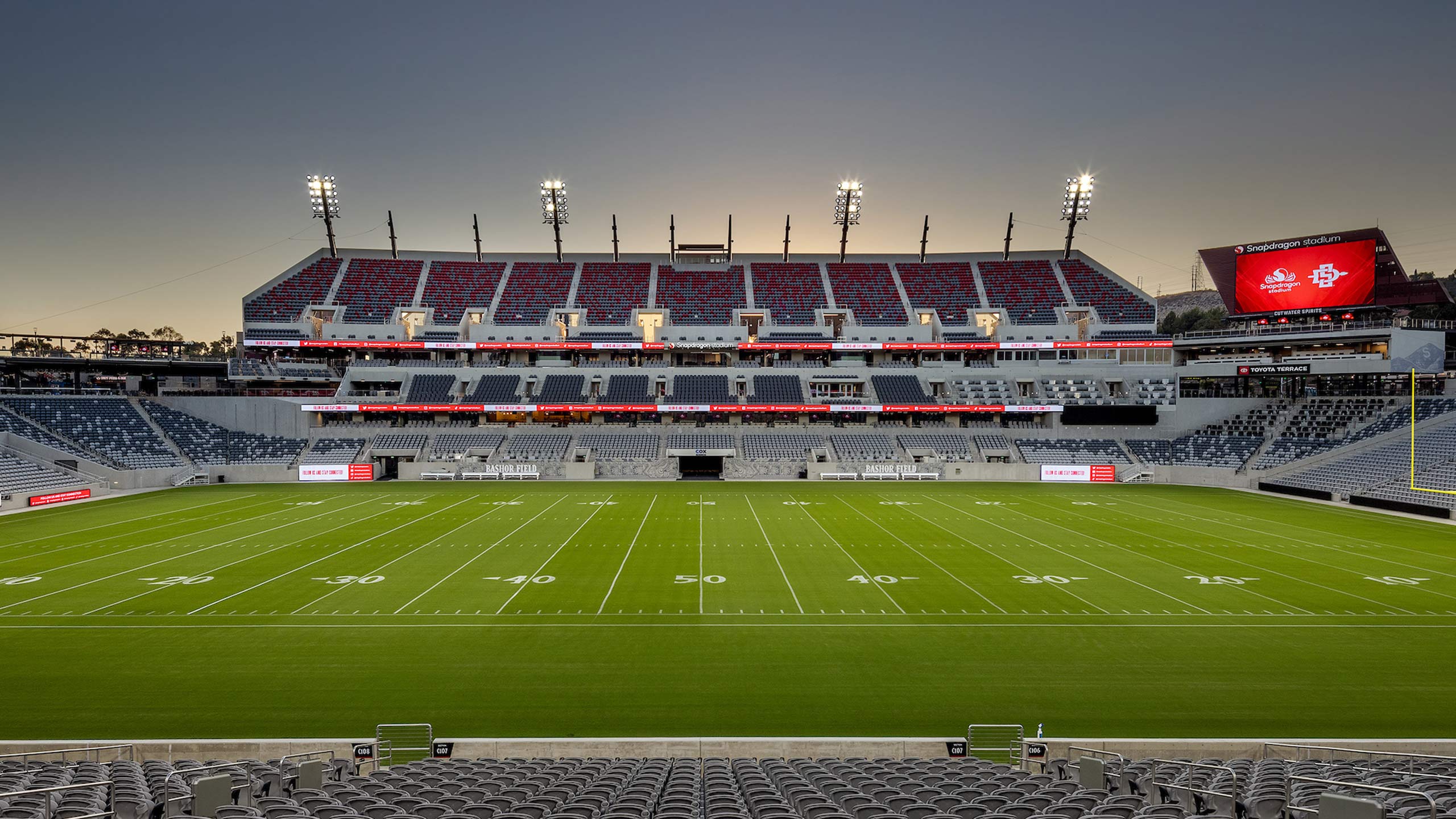 Photo of Snapdragon Stadium, home of the Holiday Bowl