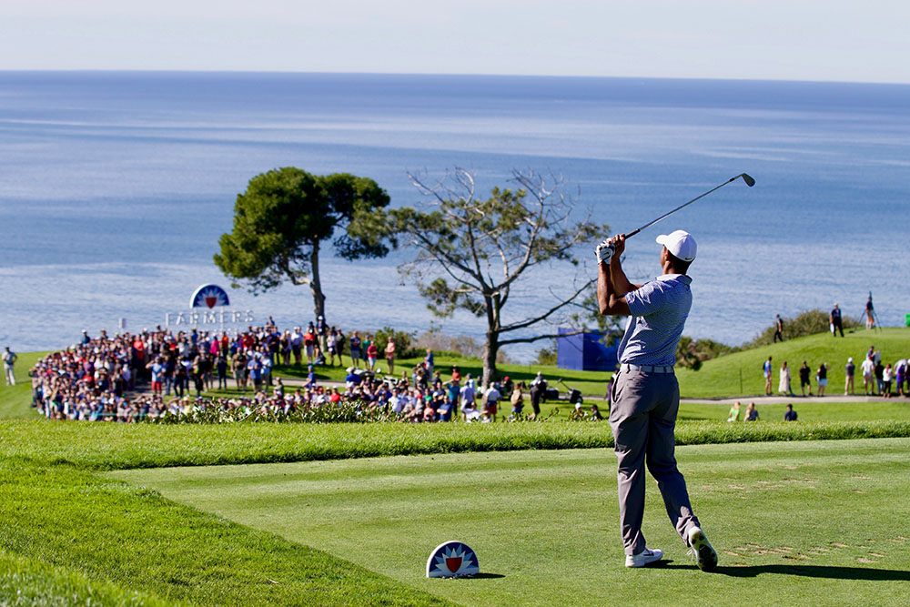 photo of a golfer at the farmers insurance open tournament