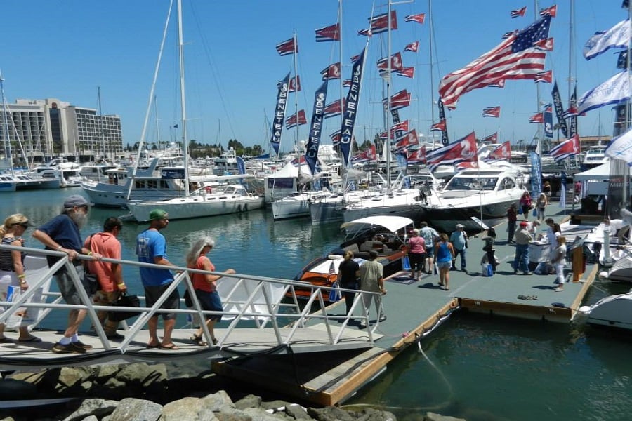 photo of boats at the san diego international boat show